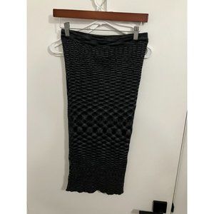 YesAnd Women's Patterned Midi Skirt, Multicolor Black, Small